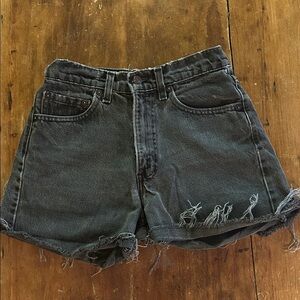 Vintage Levi’s Cutoff Denim Shorts (Black/Grey Wash) size 28